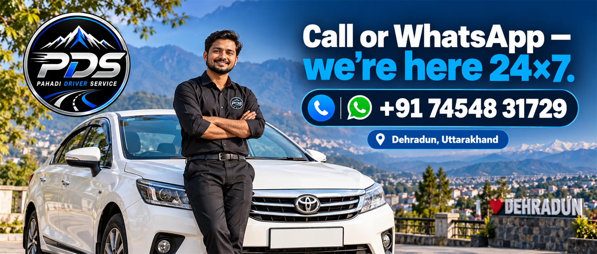 Contact Pahadi Driver Service in Dehradun for 24x7 driver booking support