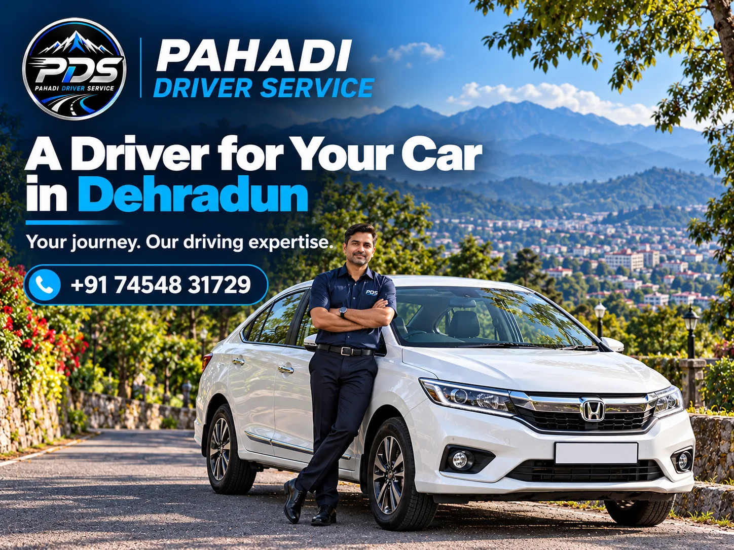 Professional driver for your own car in Dehradun with Pahadi Driver Service.