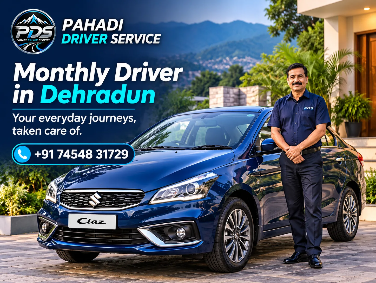Monthly Driver in Dehradun — Permanent, Verified, Replaceable — Pahadi Driver Service